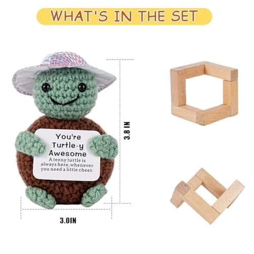 Gifts for Him Her, Positive Crochet Animals, Encouragement Gifts for Women Men, Emotional Support Crochet Gift, for Holidays Such as Mothers Day Fathers Day Graduation Ceremonies Birthdays - Thumbnail 2