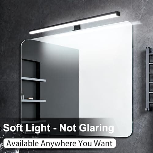 TYhogar 28" Plug in Bathroom Light Fixtures Matte Black Vanity Lights,11W LED Picture Light 3 Installation Methods 6600K White-Light Vanity Light Bar Wall Sconce for Bedroom/Living Room/Kitchen - Thumbnail 2