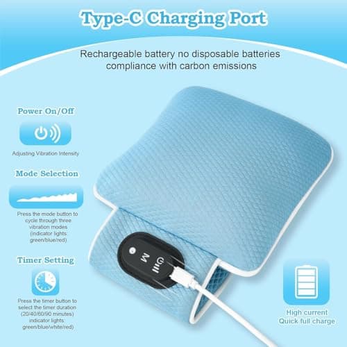 Baby Vibrating Sleep Soother, Baby Sleep Aid, Newborn Soothers for Help Sleeping, 3 Adjustable Vibration Modes, 90 Min Timer, Newborn Vibrations Mattress Pad for Home & Travel, Use for Crib & Stroller - Thumbnail 2