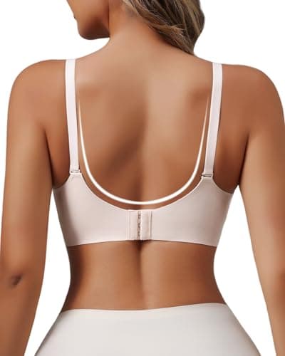 LIIJOO Women’s Push Up Bra Wireless Seamless Bra Plus Size Full Coverage Comfort Bra Back Smoothing Supportive Everyday Underwear（Blush Pink，XL Size） - Thumbnail 2