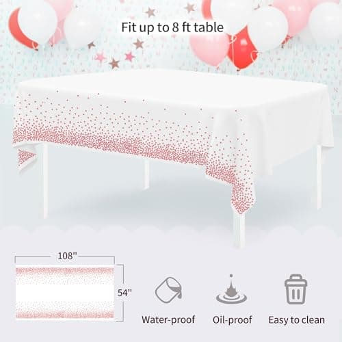 Pack of 11 NWK Cake Stand Set, with 3 x Two-Tier and 3 x Three-Tier Cupcake Stands, 4 x Appetizer Trays, 1 x Tablecloth for Birthday Bridal Baby Shower Party (Pink) - Thumbnail 6