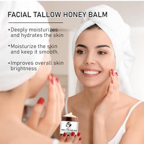 Tallow and Honey Balm - 2025 Natural Beef Tallow Cream for Skin, 4.23 OZ Tallow Face Moisturizer for Cracked & Dry Skin, Hydrating Deeply Nourishing Organic Beef Tallow Cream for Face & Body Skin Care - Thumbnail 5