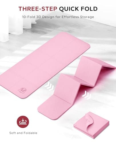 HAPBEAR Foldable Yoga Mat - 72"x24"x0.24" (6mm), Non-Slip TPE Exercise Mat for Home Workout, Yoga, Pilates,Stretching, & Travel, Durable & Eco-Friendly, Includes Carry Bag - Thumbnail 5