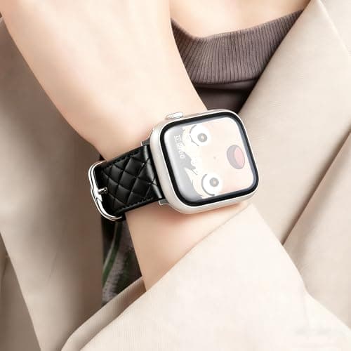Women Genuine Lether Watch Band for Apple Watch, Dressy Soft Leather Watch Strap for Small Wrist, Compatible with Apple Watch Series 11 10 9 8 7 6 SE Ultra 3 2 1 38mm 40mm 41mm 42mm 44mm 45mm 46mm 49mm - Thumbnail 2