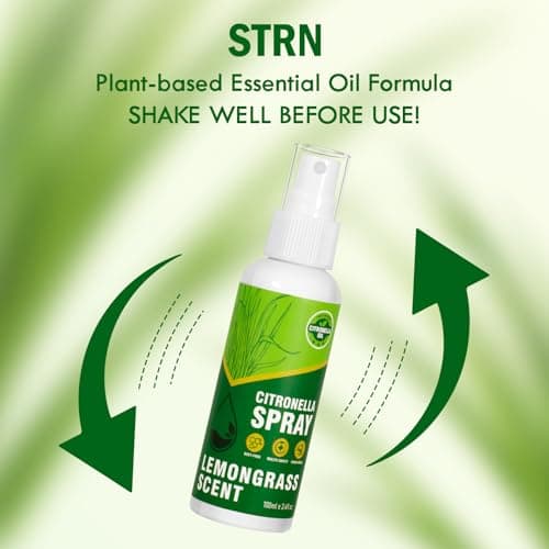 STRN Citronella Spray, DEET-Free, 6.76 oz (200ML), Air Freshener Spray for Summer Outdoor, Lemongrass Plant-Based Essential Oil Spray, for Patio, Camping, Hiking, Traveling, Fishing - Thumbnail 3