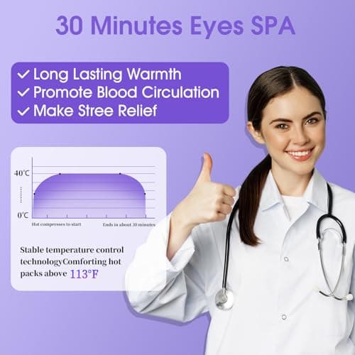 7Packs Microcurrent Heated Eye Mask for Dry Eye, Stree Relief Sleep Steam Eye Masks Disposable Self Heating for Warm Compress Dark Circles Puffiness Fatigue Travel Essentials Gift for Women Men - Thumbnail 4