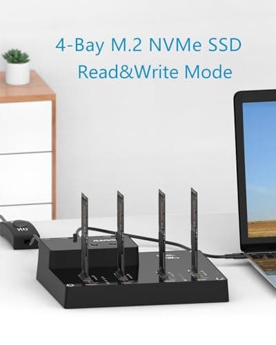 MAIWO 4 Bay M.2 NVME Docking Station, Tool-Free Type- C to NVME SSD Enclosure, Support Offline Clone duplicator and System Disk Clone Function (K3015P2) - Thumbnail 2
