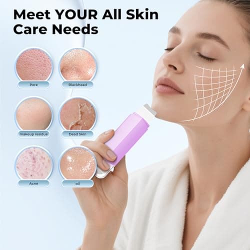 Blackhead Remover Tool Face Scrubber: PETYDOOT Double-Headed Face Spatula Skin Scrubber, Nose Pore Cleaner Blackhead Remover for Facial Deep Cleansing Skin Care Tool for Men & Women(Purple) - Thumbnail 6
