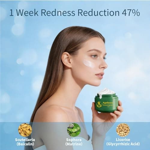 AgeSerene Daily Facial Moisturizer Cream, Formulated Without Common Irritants for Those with Sensitive Skin, Squalane & Hyaluronic Acid, Moisture Barrier Repair, Long Lasting Hydration，1.7 fl oz - Thumbnail 4