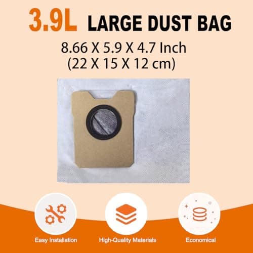 12 Pack Replacement Dust Bags compatible with Eufy Omni C20 C10 Robot Vacuum, Vacuum Bags for Eufy 3.9L Large Capacity Dust Bags - Thumbnail 5
