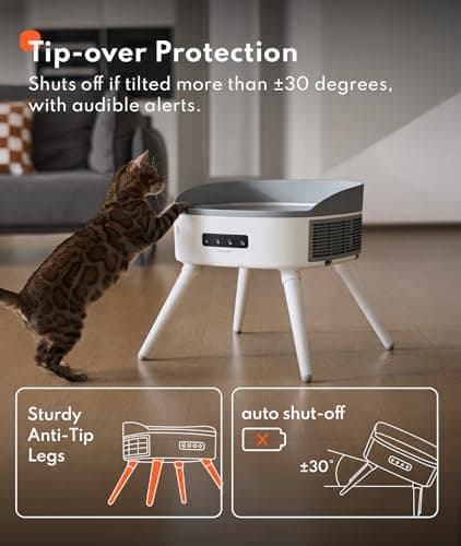 HomeRunPet Pet-Safe Space Heater with Heated Cat Bed - 2-in-1 Ceramic Heater for Room & Pets, 1300W Fast Heat, Energy Saving - Thumbnail 3