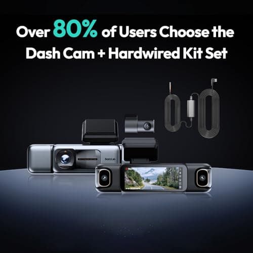 BOTSLAB 3K 4 Channel Dash Cam with Hardwire Kit, 24/7 Parking Mode, 360°All-Sides View, Front and Rear Inside Car Camera, 3.18”Touch Screen,Night Vision Voice Control,Free 128GB Card 5.8GHz WiFi & GPS - Thumbnail 4