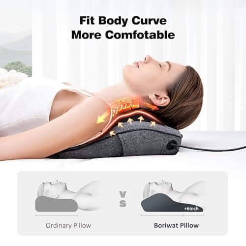 Boriwat Back Massager with Heat, Neck Massager for Pain Relief Deep Tissue, 3D Kneading Massage Pillow for Back, Neck, Shoulder, Legs, Gifts for Women Men Mom Dad - Thumbnail 3