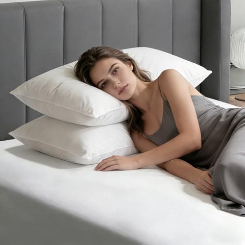 ALPSWAN Goose Down Pillow, Hotel Quality with Feather Fill, 750 Fill Power King Size - 2 Pack with Pillowcase for Master Bedroom, Support for Back, Side, Stomach Sleepers (King) - Thumbnail 3