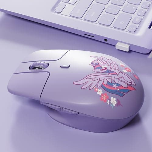 My Little Pony M03 Silent Wireless Mouse - Innovative Floating Button Design, Quiet Clicks, 3 Adjustable DPI (800/1600/3200), Dual-Mode (2.4GHz/Bluetooth), Ergonomic for Mac/Windows (Purple) - Image 1