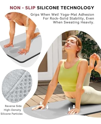 HAPBEAR Hot Yoga Towel - Non Slip Yoga Mat Towel with Grip Dot, Super-Absorbent, Soft Microfiber Towel for Hot Yoga, Pilates and Fitness - Thumbnail 4