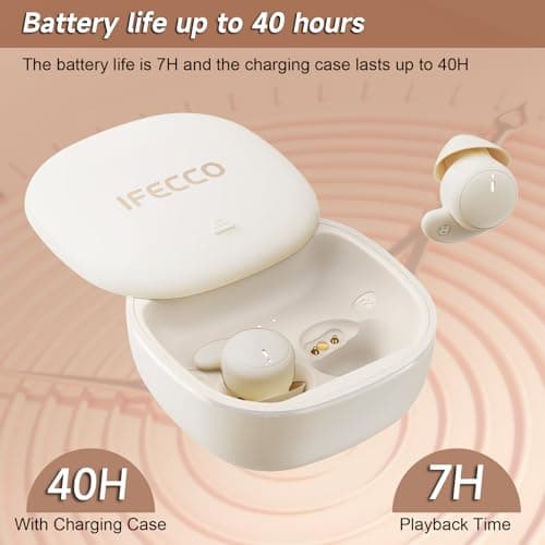 IFECCO Sleep Earbuds Bluetooth 6.2 - Sleep Headphones for Side Sleepers,Comfortable and Noise Blocking,IPX6 Waterproof Wireless Sleeping Earbuds - Thumbnail 5