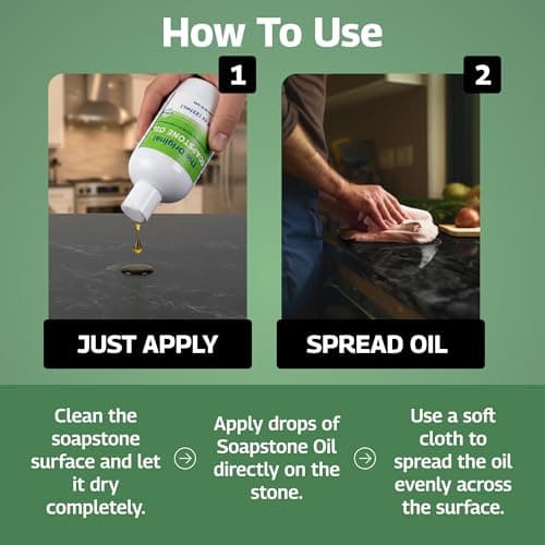 The Original Soapstone Oil | All Natural Food-Safe Blend (NO Mineral Oil) for Soapstone Countertops – Enhances & Darkens Stone, Low-Maintenance Easy to Apply (4oz) - Thumbnail 3