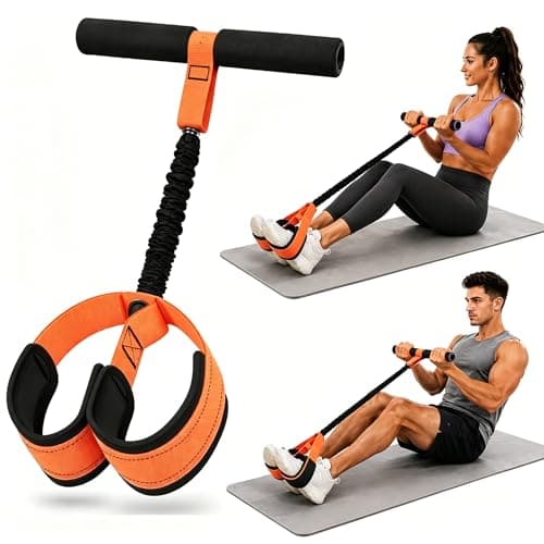 Pedal Resistance Band with Handle, Upgraded 55LBS Pedal Puller Resistance Bands for Abdomen, Waist, Arm, Leg Workout, Portable Sit Up Exercise Equipment for Women, Physical Therapy (Orange) - Image 1