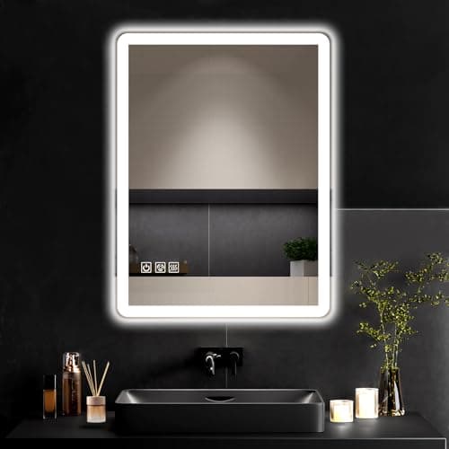 24"x32" LED Bathroom Vanity Mirror with Lights, Anti-Fog, Dimmable, Lighted Bathroom Mirror for Wall, Rounded-Corner, Memory Function, 5mm Shatter-Proof Tempered Glass, Backlit & Front Lit - Image 1