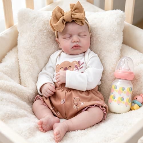 Milidool Lifelike Reborn Baby Dolls-20 Inch Realistic Newborn Baby Dolls, Soft Poseable Cloth Body Real Life Baby Dolls Silicone with Accessories Toy for for 3+ Year Old Girls Gifts, Pretend Play - Thumbnail 4