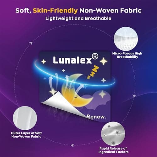 Lunalex 36ct Sleep Patches for Adults Extra Strength – All Natural Nighttime Comfort with Melatonin & Magnesium, Quick-Acting & Long-Lasting - Thumbnail 2