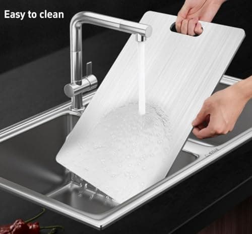 Titanium Cutting Board - 100% Pure Titanium Cutting Boards for Kitchen - Cutting Edge Hygiene & Durability, Home Cooking - Thumbnail 2