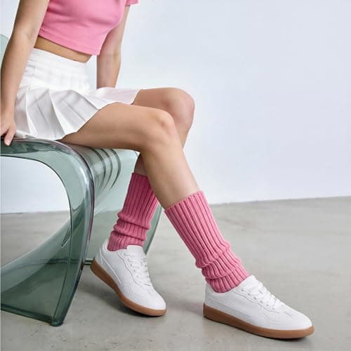 Tigeridea Fashion Sneakers for Women White Flat Womens Dressy Shoes Comfortable Tennis Womens Sneakers Lace up Womens Causal Shoes Size 6.5 - Thumbnail 2