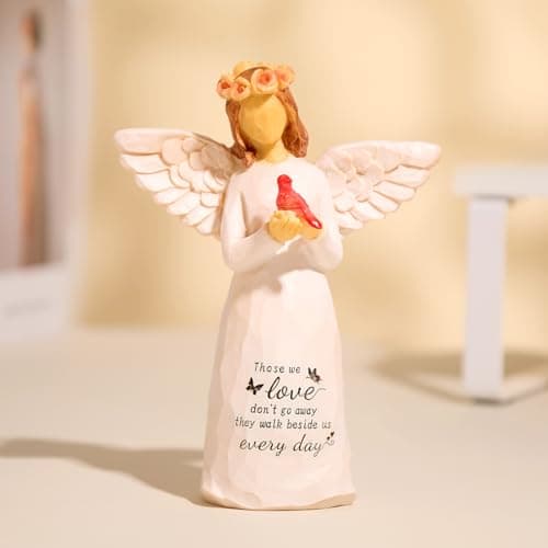 Kohehe Sympathy Gifts for Loss of Loved One, 5.12" Cardinal Angel Figurine,Sympathy Gift for Loss of Mom Baby,Bereavement Memorial Gifts for Lover and Friend - Thumbnail 2