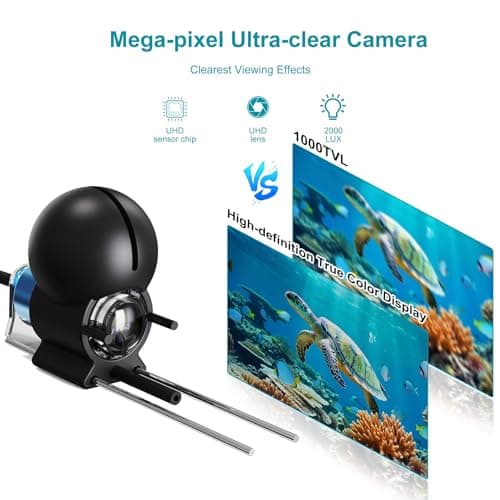 Underwater Fishing Camera with 4.3 Inch LCD, 5000mAh Battery, Infrared Night Vision Light, Portable Fish Finder with 100ft Cable for Ice Lake Boat Kayak Fishing - Thumbnail 2