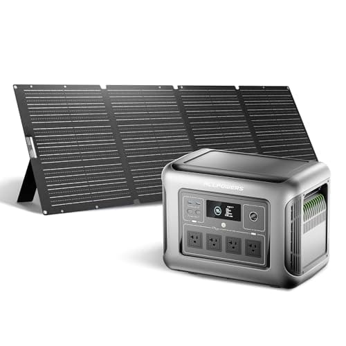 ALLPOWERS Solar Generator R1500 LITE with 200W Foldable Solar Panel,1056Wh Portable Power Station LiFePO4 (LFP) Battery,1600W AC/100W USB-C Output for Outdoor Camping,Travel,Hunting,and Power Outages - Image 1
