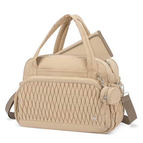 Telena Tote Diaper Bags, Travel Crossbody Large Capacity Hospital Bag for Women Labor Delivery with Pacifier Case Khaki - Image 1