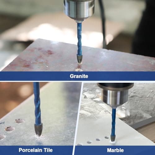 Masonry Drill Bit BRSCHNITT 10pcs Carbide Tips Concrete Drill Bit Set for Pots Bottles Ceramic Tile Glass Brick Ceramic Hex Shank - Thumbnail 3