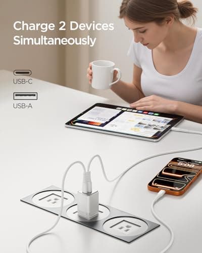 wegear 30W USB C Fast Charger, Dual Port USB C Wall Charger with Foldable Plug for iPhone 17/16/15, Samsung S24, iPad, 40% Smaller & Safer Nano Charger Block, (White, 2 Pack) - Thumbnail 3