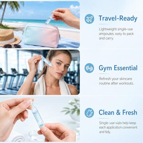 5% Hyaluronic Acid Serum for Face, 4D Multi-Layer Hydration, Ultra Hydrating Anti-Aging Serum, Moisturizer for Dry & Sensitive Skin, Pre-Makeup Skincare, Single-Use Ampoule 0.05fl oz x 30e - Thumbnail 6