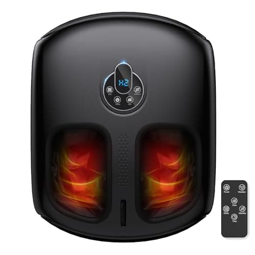 Foot Massager with Heat, 4 Modes & Vibration & Compression & Rolling for Feet Toes Relief, Electric Shiatsu Foot Massager with Remote, Fits Up to Men's Size 13, Gift for Women Men Father's Day - Image 1
