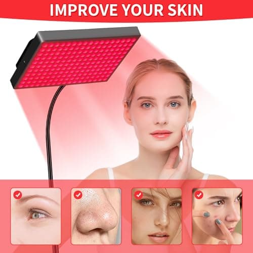 MOTAYU Red Light Therapy for Face,Red Infrared Light Therapy Lamp with Stand Panel Led 660nm & 850nm Infrared Light Device for Body - Thumbnail 2