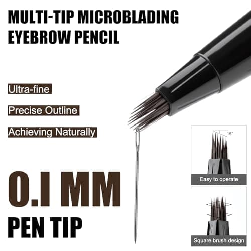 HECI BEAUTY Microblading Eyebrow Pen for Women, 0.1mm Ultra Brush-Tip Long-Lasting Liquid 4D Brow Pen, Natural Hair-Like Brow Pencil, Smudge-Proof & Sweatproof, For Beginners & Sensitive Skin, Brown - Thumbnail 3