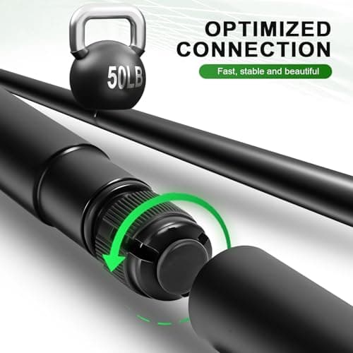 MERJULAN Premium 1 Inch Black Curtain Rod Set - Heavy Duty Adjustable 28 to 48 Inch Window Rod with Decorative Finials & Sturdy Brackets for Bathroom, Kitchen, Bedroom Windows - Thumbnail 2