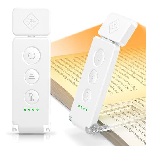 Glocusent 12 LED Rechargeable Book Light, Clip-on Reading Light with 5 Colors & 5 Brightness Levels, Up to 100Hrs Runtime, Eye-Caring Reading Lights for Books in Bed, Perfect for Book Lovers, Kids - Image 1