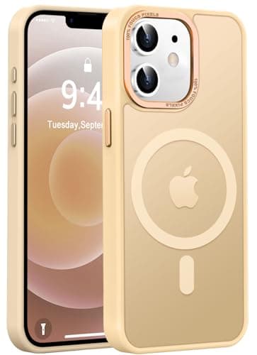 Newfuture Designed for iPhone 12 Case/iPhone 12 Pro Case with Magnetic [13 FT Military Drop Protection] [Compatible with Magsafe] Translucent Shockproof with Anti-Fingerprint Phone Case, Creamy Yellow - Image 1