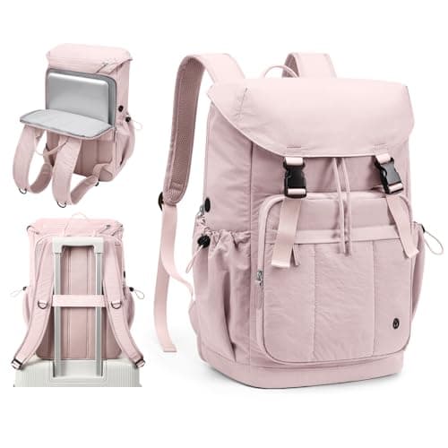 GOLF QUALITY Laptop Backpack for Women Vintage Travel Backpack Purse Casual Daypacks for Men Fashion Teacher Nurse Bag for Work Business College, Fits up to 15.6Inch Notebook,Pink - Image 1