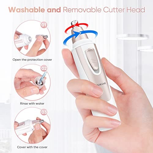 Ear and Nose Hair Trimmer Clipper - 2026 Professional Painless Eyebrow & Facial Hair Trimmer for Men Women, Battery-Operated Trimmer with IPX7 Waterproof, Dual Edge Blades for Easy Cleansing Pink - Thumbnail 5