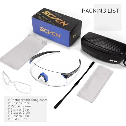 SCVCN Photochromic Cycling Glasses Frameless Sports sunglasses for Men Women - Ideal For Baseball, Bike, Golf, Running - Thumbnail 6