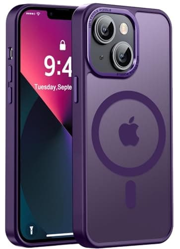 Newfuture Magnetic for iPhone 13 Case & iPhone 14 Case [Compatible with Magsafe] [Military Grade Drop Protection] Matte Anti-Scratch Protective Phone Cover for Cell Phone Screens, Deep Purple