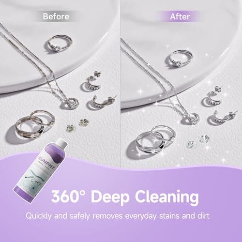 kunphy Upgraded Jewelry Cleaner, New Plant Formula for All Ultrasonic Cleaners, Enhanced Cleaning Effect, Multi-Purpose Glasses cleaner for Silver, Gold, Rings, Diamond and Eyeglass(8.5 oz, 250 ml) - Thumbnail 5