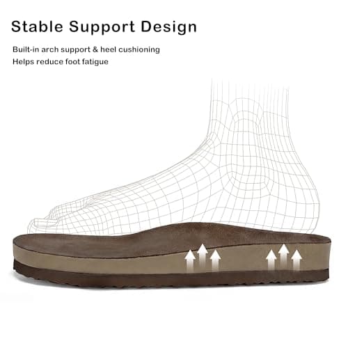 Stelle Kids Sandals Boys Summer Shoes Girls Slippers Slip on Slides with Adjustable Straps for Little Kid/Big Kid(Chocolate,13ML) - Thumbnail 6