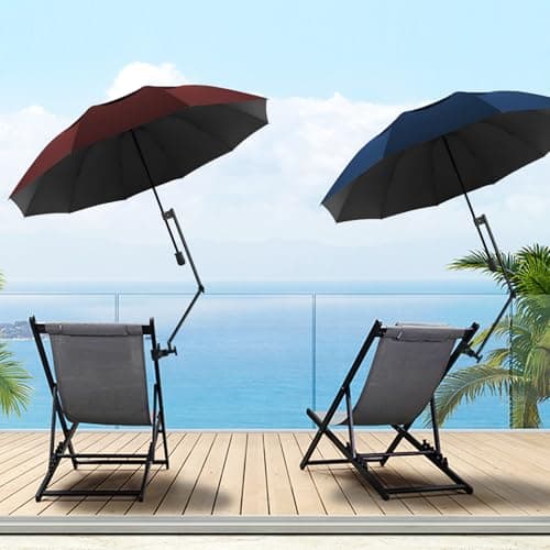 DUOUPA Patio Umbrellas,Beach Umbrella with Clamp,Clamp on Umbrella,suitable for Patio,beach chairs,golf carts, wheelchairs,carts,bleachers,camping and fishin - Thumbnail 2
