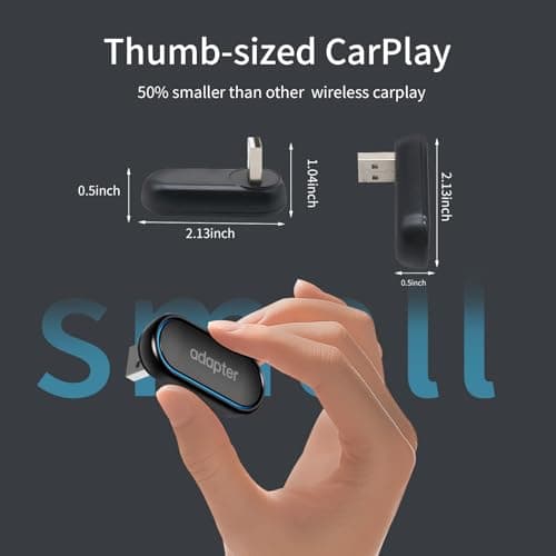 GamiAcces Wireless CarPlay Adapter for iPhone Convert Wired to Wireless CarPlay Adapter 360°Rotation 7-Color LED Mini Size Stable Control and No Delay Black - Thumbnail 6