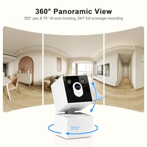 Carltec 2K Dog Face Shaped Cameras for Home Security, No Subscription, 5G/2.4G WiFi Indoor Camera PTZ Pet Baby Monitor, Auto Motion Tracking, 911 Emergency Alert, Night Vision,Work with Alexa(2 Pack) - Thumbnail 2